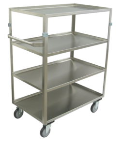 4 Shelf 20 Gauge Stainless Steel Supply Carts available through PVI Products