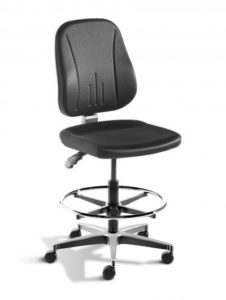 Bimos Unitec Series ergonomic black cloth upholstery, cast aluminum base chairs available through PVI Products