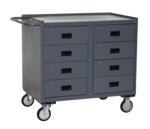 Limited access for mobile storage with drawers for small item retention 2 available through PVI Products
