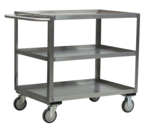 Stainless Steel Service Carts with 3 Shelves Standard Handle available through PVI Products