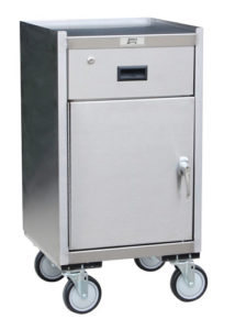 Stainless Steel Narrow Mobile Work Stands and Cabinets 2-drawer available through PVI Products
