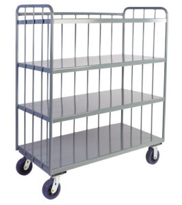 Sloped 3-Sided Rod Trucks - 4 shelves available through PVI Products