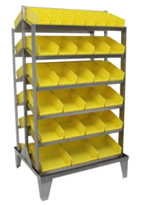 Stainless Steel Plastic Bin Sloped Shelf Units 2 available through PVI Products