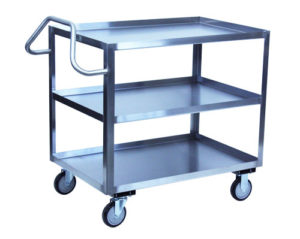 Stainless Steel Service Carts with 3 Shelves Ergonomic Handle